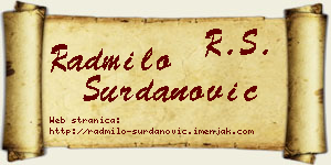 Radmilo Surdanović vizit kartica